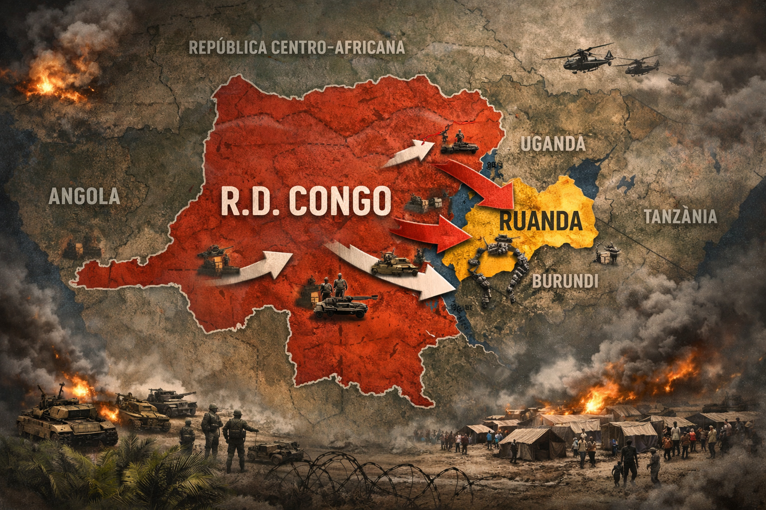 conflito no leste da RD Congo com acusações contra Ruanda