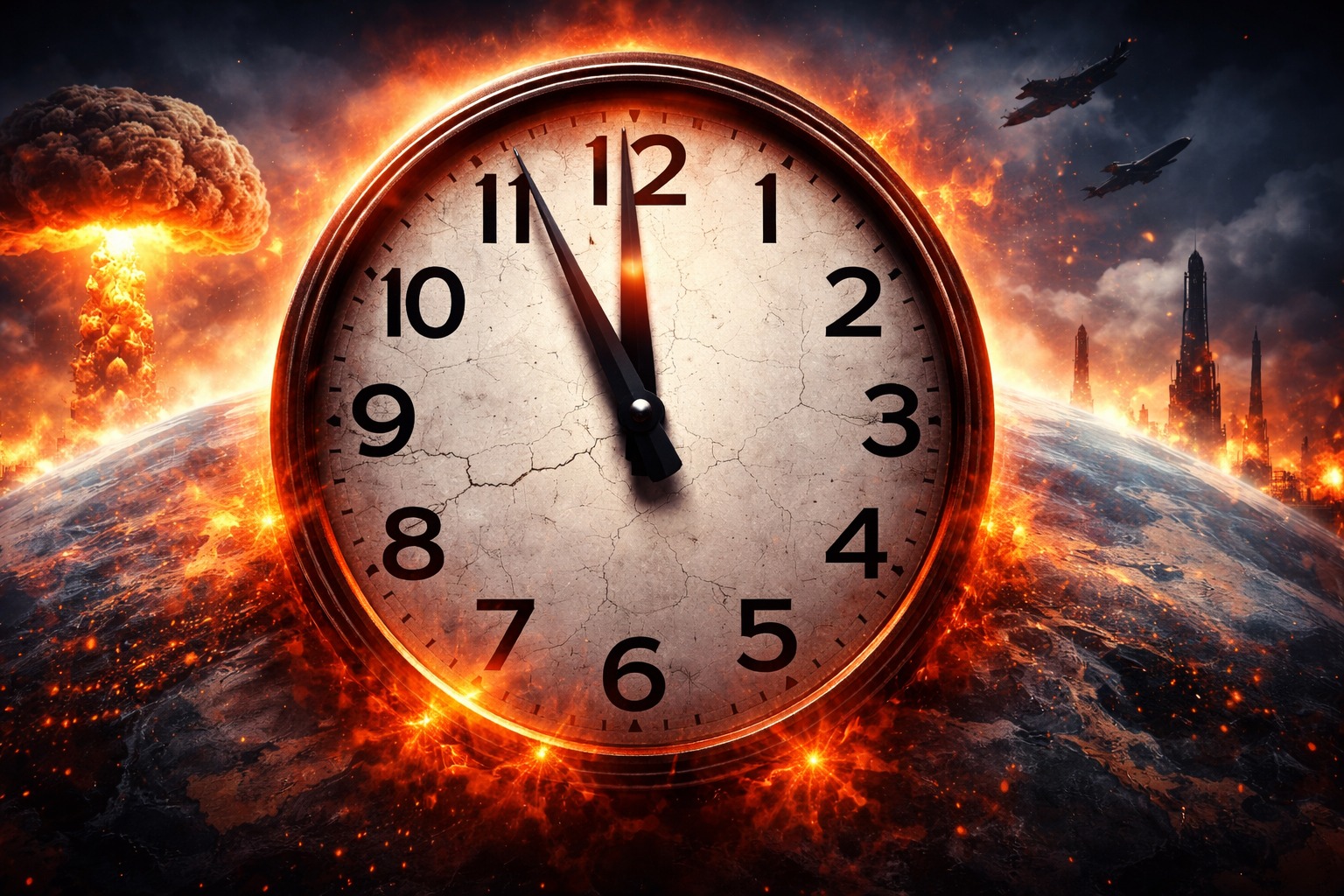 Relógio do Apocalipse é ajustado para 85 segundos da meia-noite em 2026, citando riscos nucleares, climáticos, tecnológicos e falhas na cooperação global.
