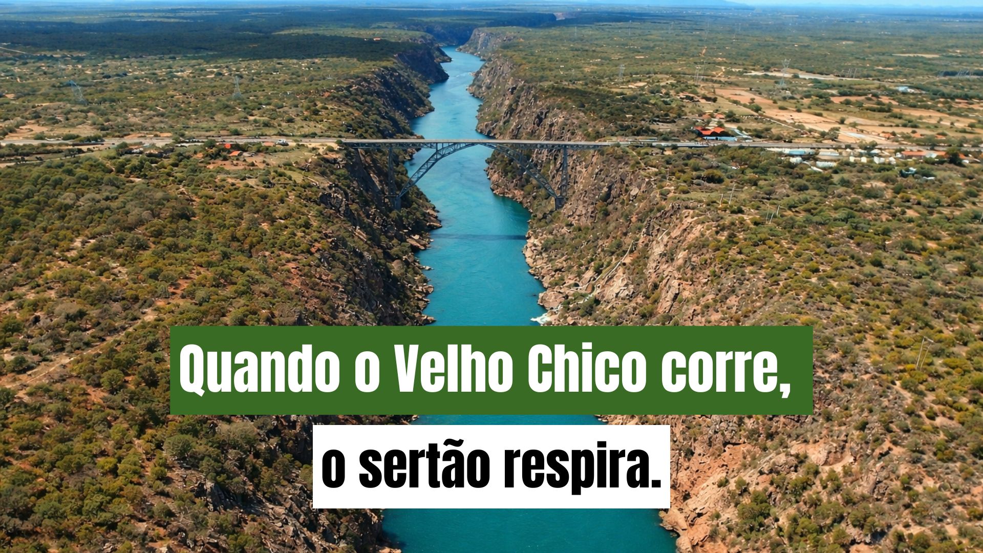 Rio São Francisco cruzando a Caatinga e garantindo a sobrevivência no semiárido