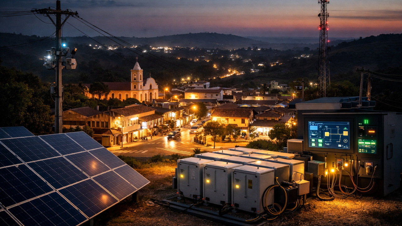 Projeto anti-apagão implantado em Minas Gerais usa energia solar, baterias e redes inteligentes para manter cidades funcionando mesmo durante falhas no sistema elétrico tradicional.