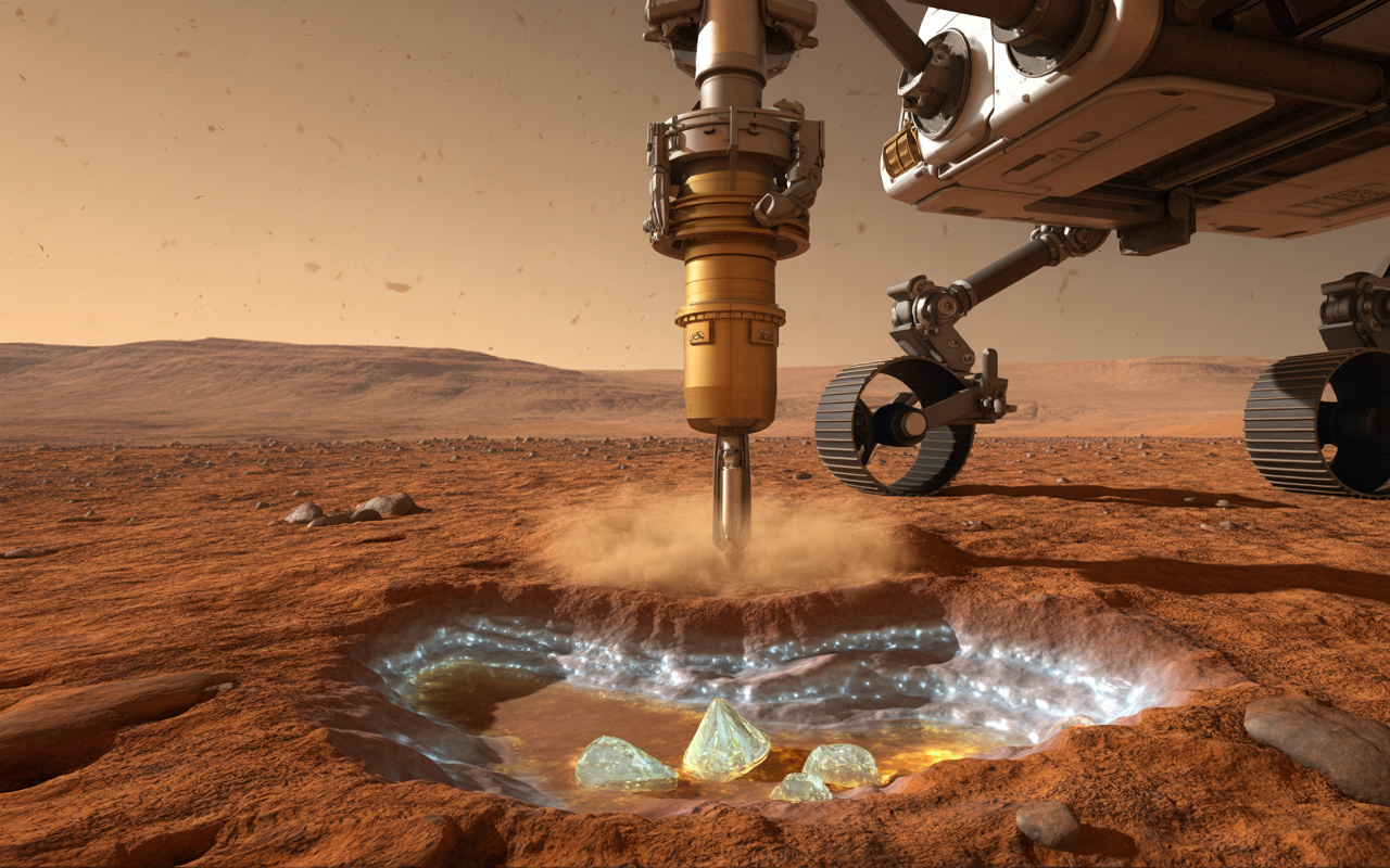 Sonda da NASA perfura o solo de Marte em busca de gelo e encontra sais capazes de manter água líquida abaixo de zero, mudando o que se sabe sobre o planeta vermelho