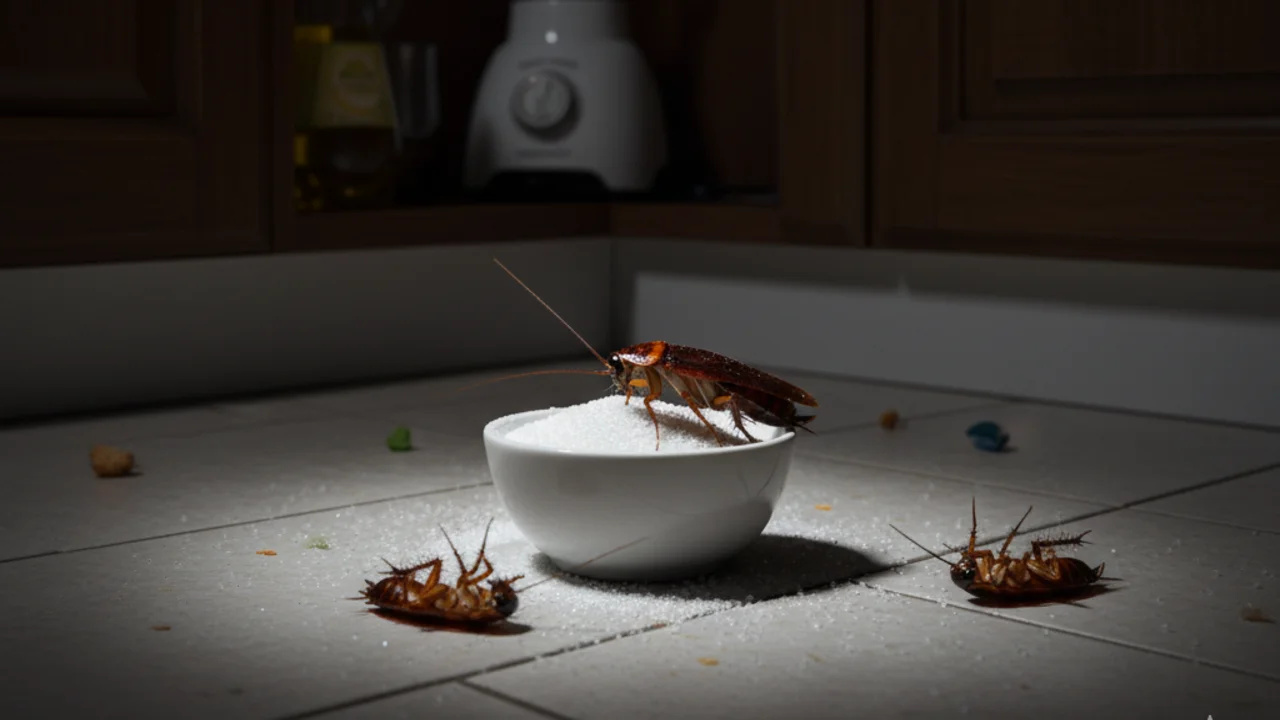 Truque caseiro com ácido bórico e açúcar é usado contra baratas, mas exige cuidados, prevenção ambiental e atenção a riscos à saúde. (Imagem: Reprodução/Estado de Minas)