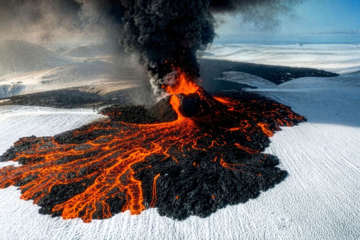 Na Islândia, lava avança em Reykjanes, com enxames sísmicos constantes e novas barreiras tentando desviar fluxos que ameaçam cidades.