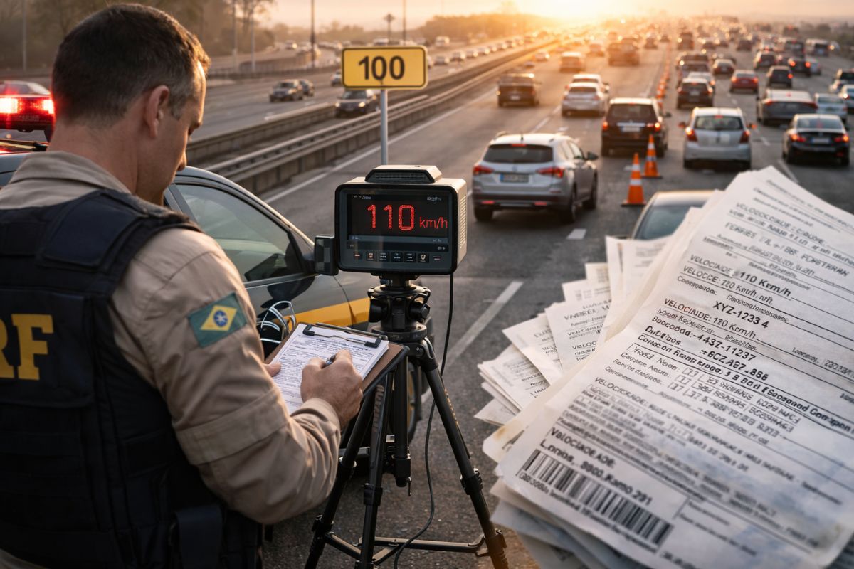 Multas federais batem recorde em rodovias brasileiras, com velocidade como infração dominante, fiscalização ampliada e pressão crescente sobre condutores, revelando riscos estruturais no trânsito e a urgência de respostas nacionais coordenadas.