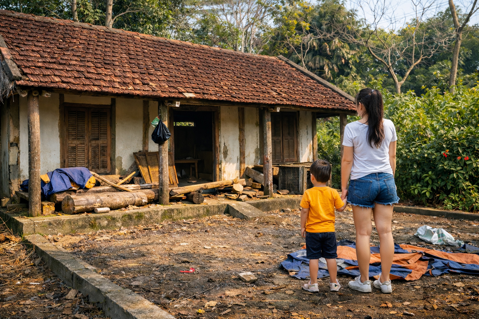 Após divórcio, mulher reconstrói casa abandonada sozinha e começou do zero, usando técnicas simples da construção civil para transformar entulho em casa dos sonhos