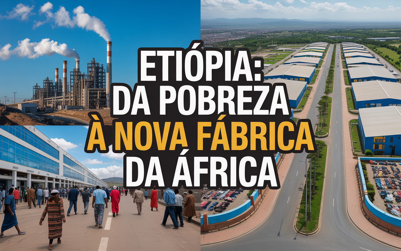 Após sair da pobreza extrema, a Etiópia ergue parques industriais bilionários, transforma o complexo de Hawassa em polo têxtil e de calçados e tenta se firmar como a nova fábrica da África