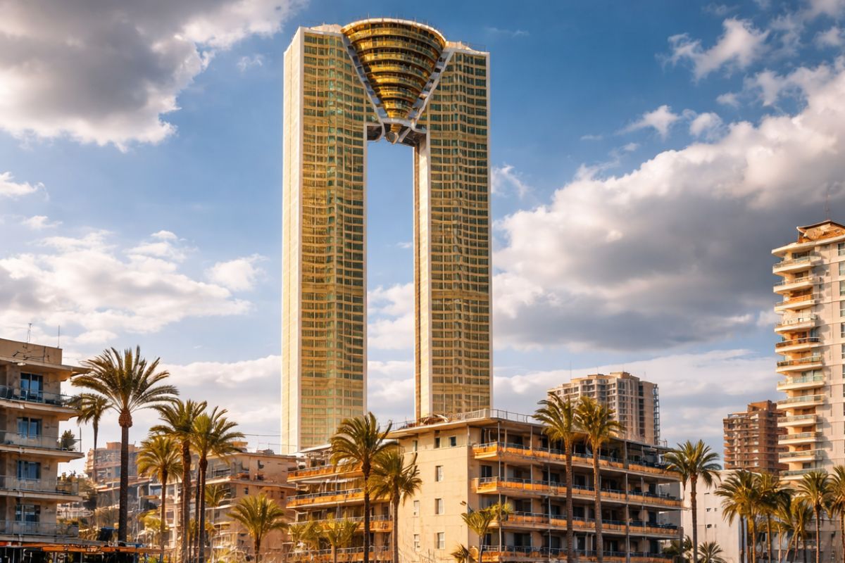 Arranha-céu residencial mais alto da Espanha: Intempo em Benidorm, da bolha imobiliária à crise de 2008, virou luxo habitado.