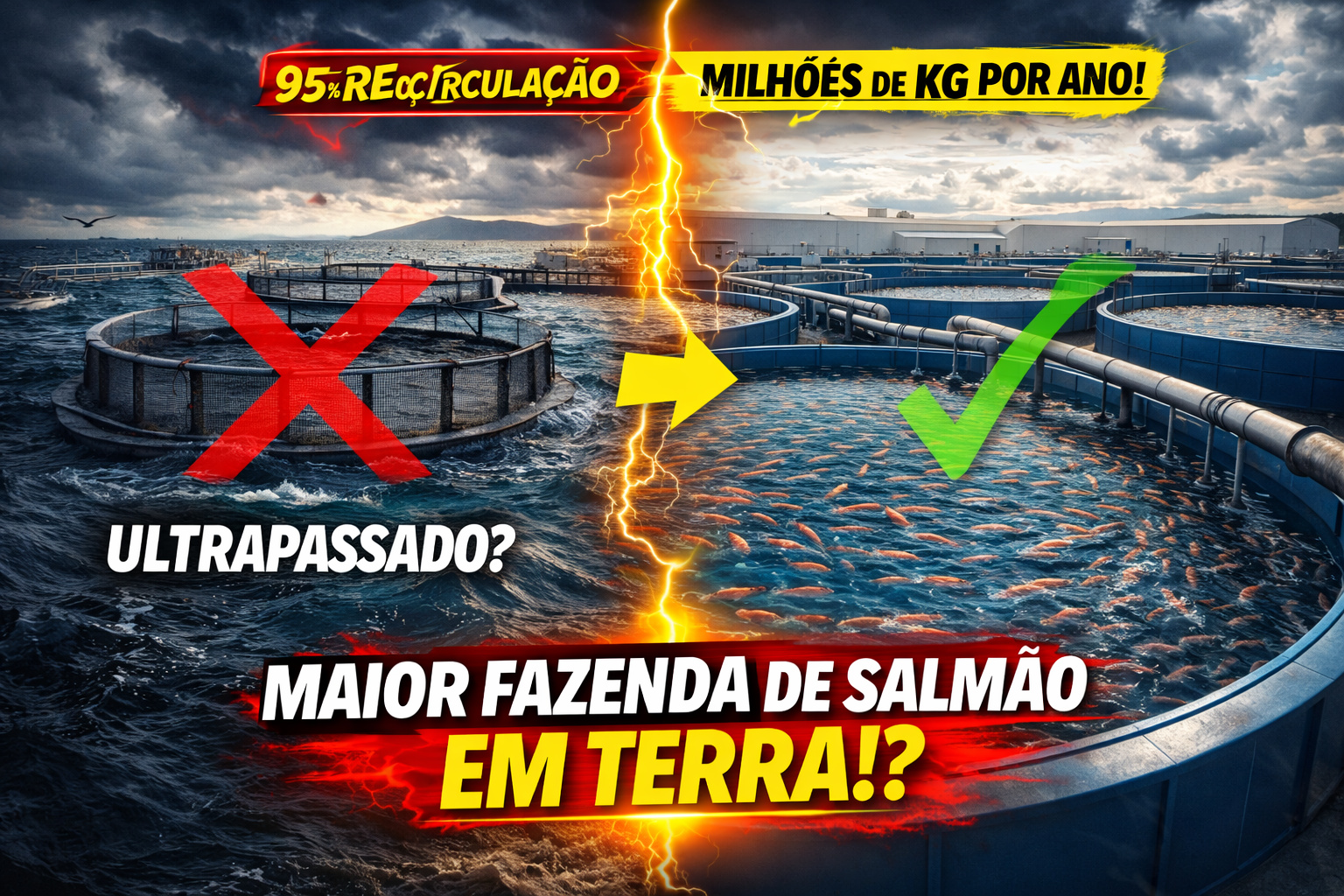 Com recirculação de 99% da água e produção de milhões de quilos por ano, a Atlantic Sapphire construiu a maior fazenda de salmão em terra firme do mundo, desafiando o modelo tradicional de criação no mar