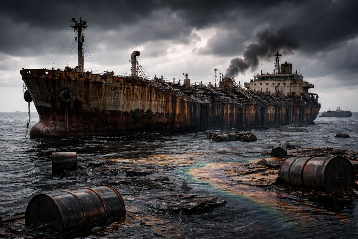 Petroleiros abandonados revelam como frotas paralelas, sanções internacionais e salários atrasados deixam marinheiros presos no mar, expondo uma crise silenciosa no transporte marítimo global.