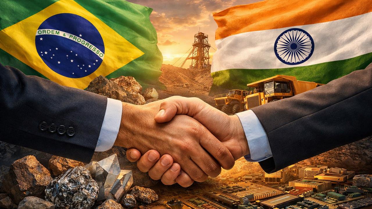 Brasil e Índia consolidam parceria em minerais críticos para diversificar cadeias de suprimento e impulsionar investimentos em tecnologia.