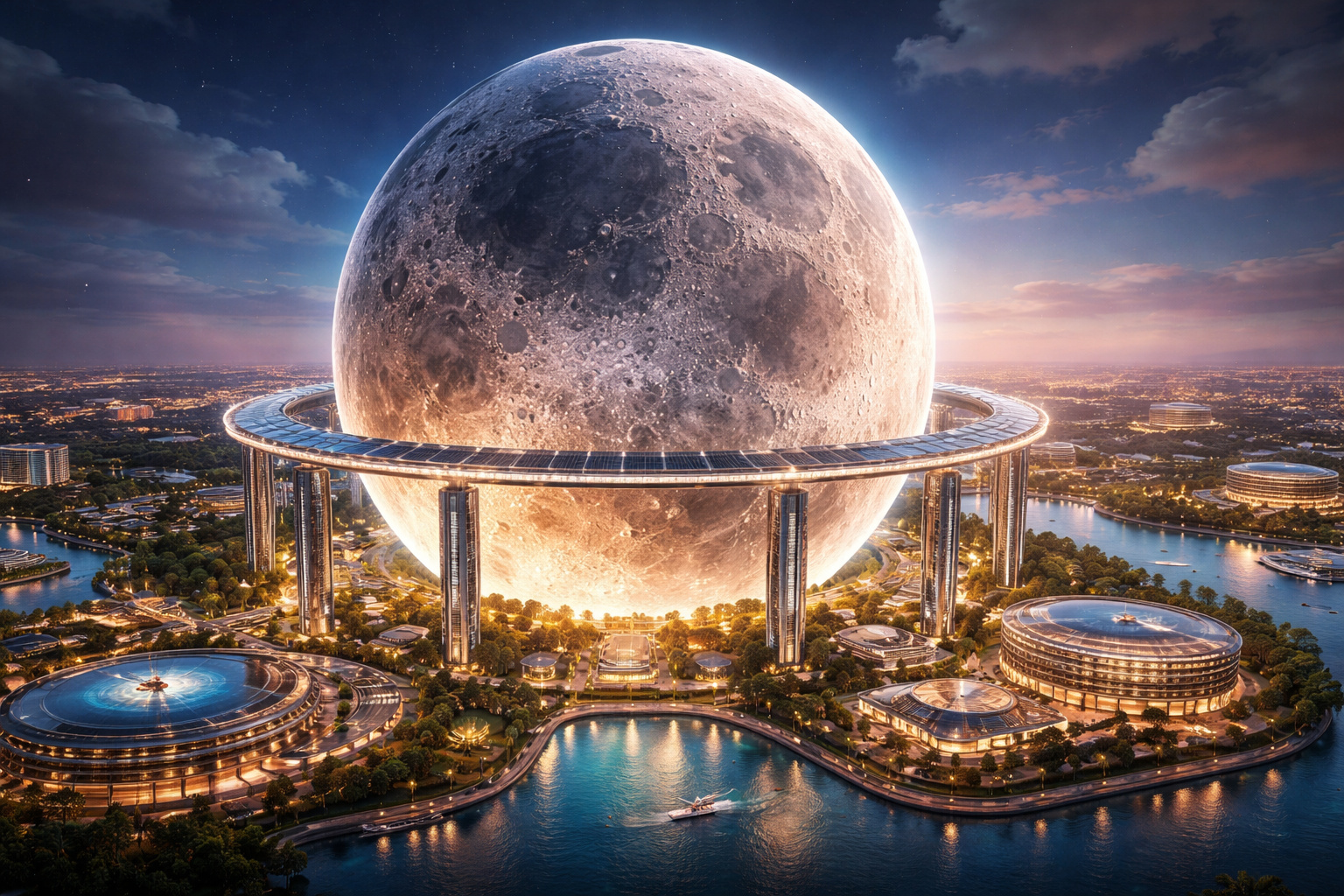 Brasil na disputa por sediar a megaconstrução do maior edifício esférico do mundo que supera Sphere de Las Vegas: Esfera gigante do projeto Moon tem 312 m de altura, hotel de 4.000 quartos e uma esfera que vende a sensação de caminhar na Lua