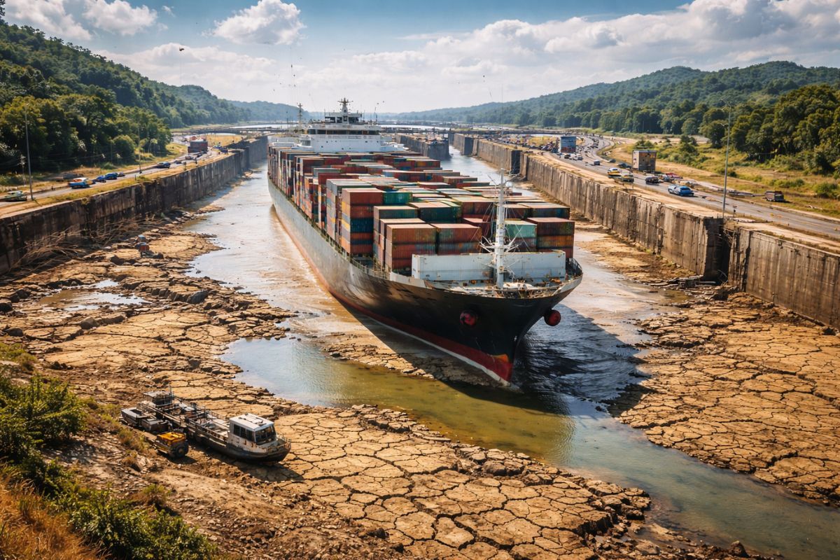 Canal do Panamá encolhe com seca histórica de 2023, trava quase 4% do comércio marítimo mundial e acende corrida por novos corredores interoceânicos (3)