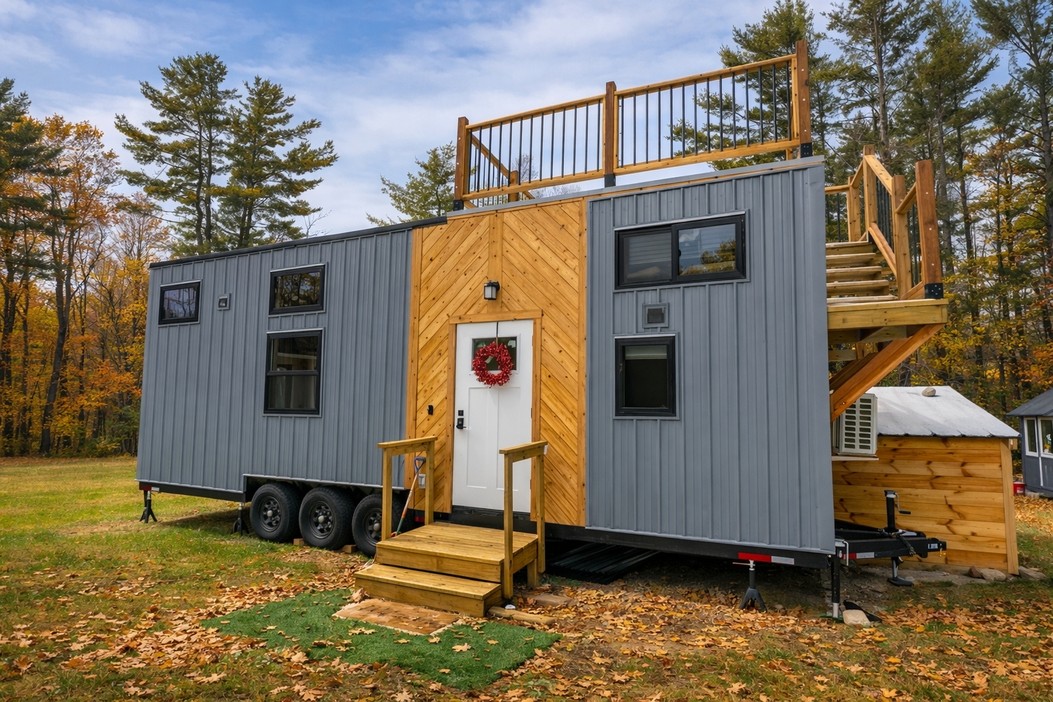 Casa compacta de US$ 72 mil, da Backcountry Tiny Homes, tem terraço na cobertura, sofá-cama, cozinha bem equipada, loft privativo e rooftop, transformando 9 metros em uma casa completa para morar e viajar pelo mundo
