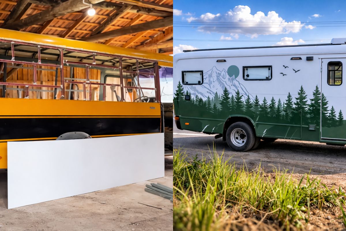 vCasal compra micro-ônibus escolar sucateado, leva 14 meses para transformar em motorhome dos sonhos sem nenhuma experiência e agora cruza Uruguai e Argentina morando na estrada