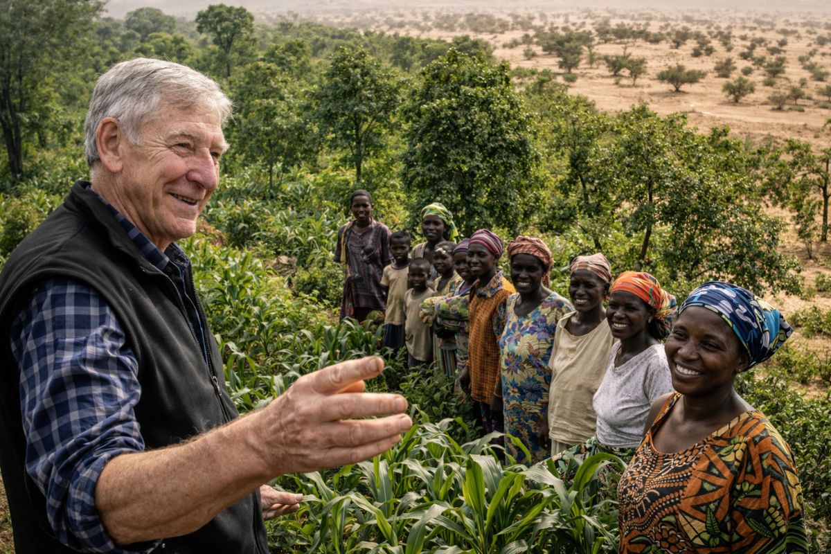 Agricultores da Nigéria mostram como regeneração com árvores cria ouro verde, protege lavouras do Saara e sustenta colheita em clima duro com técnica simples e replicável.