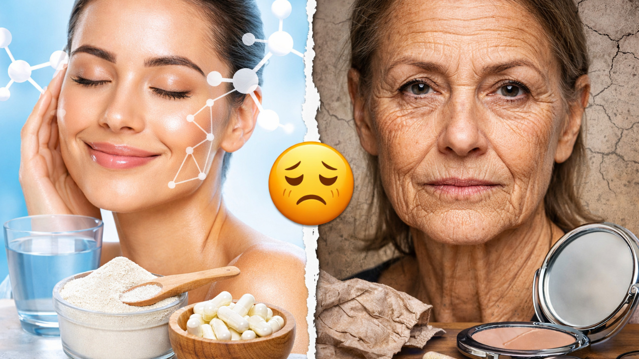 Suplemento colágeno ajuda na saúde da pele e no antienvelhecimento, porém não impede o surgimento de rugas, diz estudo.