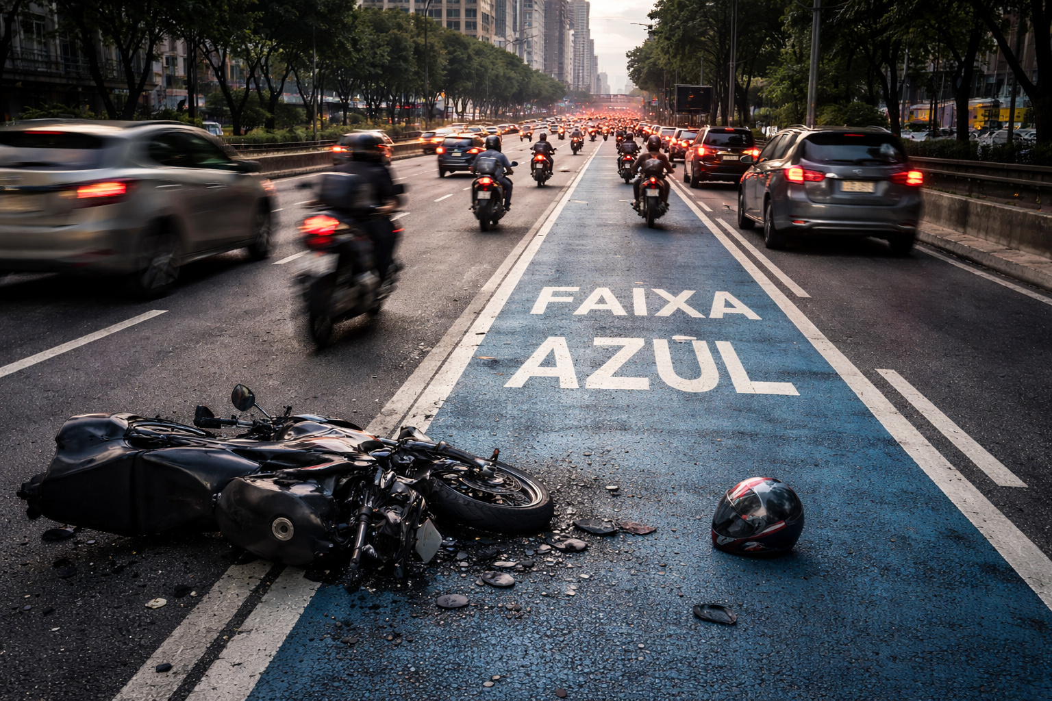 Com aumento de até 120% nos acidentes fatais com motos, estudo sobre a Faixa Azul em São Paulo levanta alerta sobre segurança nas avenidas