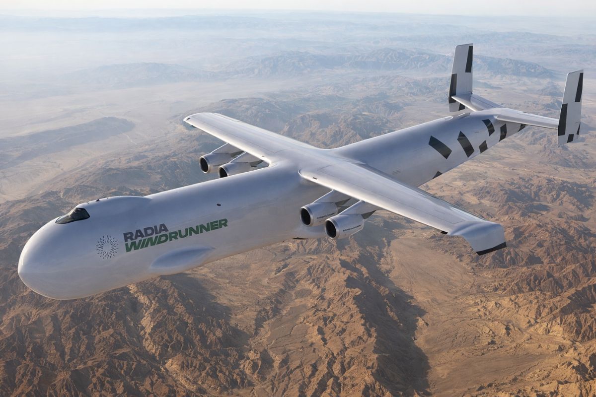 Maior avião do mundo WindRunner da Radia promete revolucionar transporte aéreo, operar em pista não pavimentada e levar cargas gigantes a regiões sem infraestrutura.