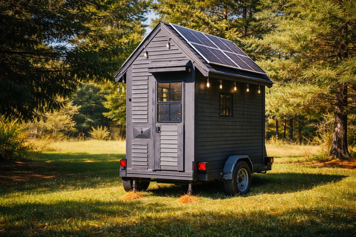 menor casa do mundo em casa sobre rodas com energia solar, cozinha funcional e banheiro completo: como o projeto une conforto, autonomia e uso real.
