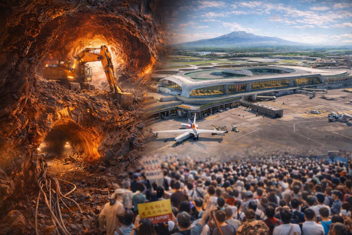 Coreia do Sul ergue aeroporto de US$ 4,4 bi em Jeju, encara túneis de lava, risco à UNESCO, protestos e medo de aeroportos-fantasma enquanto ilha sofre com turismo (1)