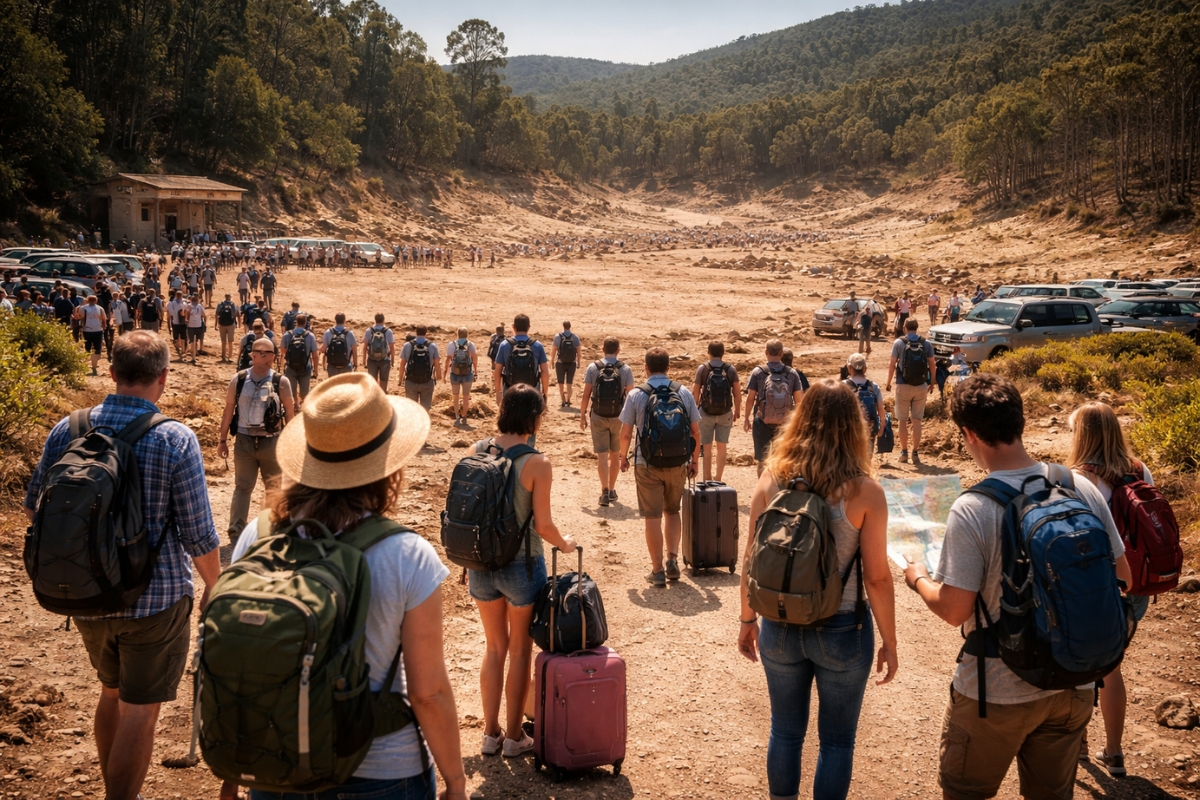 Uma IA usada por uma empresa de viagens inventa um destino e coloca turistas na estrada por centenas de quilômetros em busca de uma atração que nunca existiu