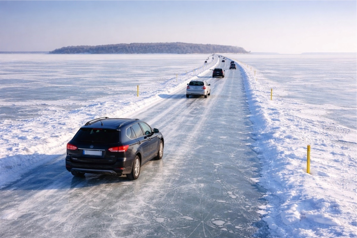 Governo da Estônia abre estrada de 17 quilômetros sobre o mar Báltico congelado com temperaturas de até menos 15 graus e cria ligação inédita entre ilhas isoladas pelo inverno rigoroso