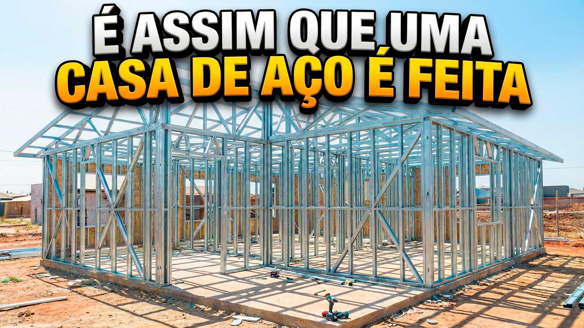 Esqueça tijolo: essa casa de aço chama atenção por montagem limpa e rápida mostrando como o light steel frame transforma a construção do começo ao fim