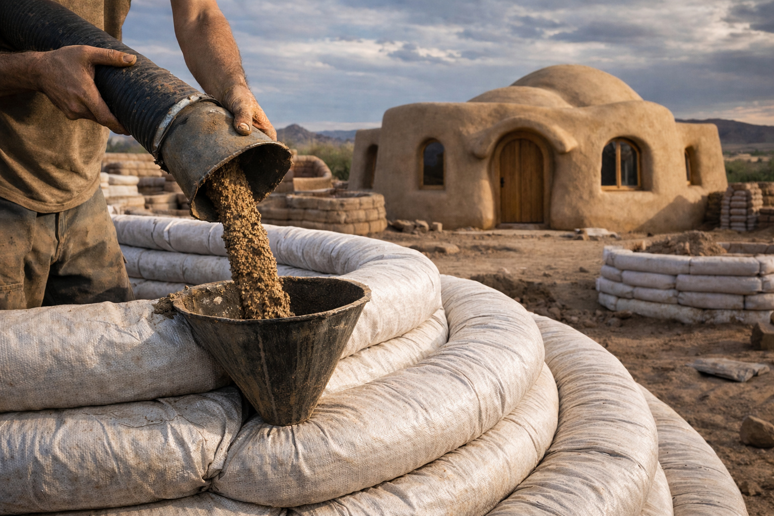 Essa técnica de construir casas com sacos de terra resiste a terremotos, furacões e incêndios: conheça o superadobe, método que chegou a ser estudado pela NASA