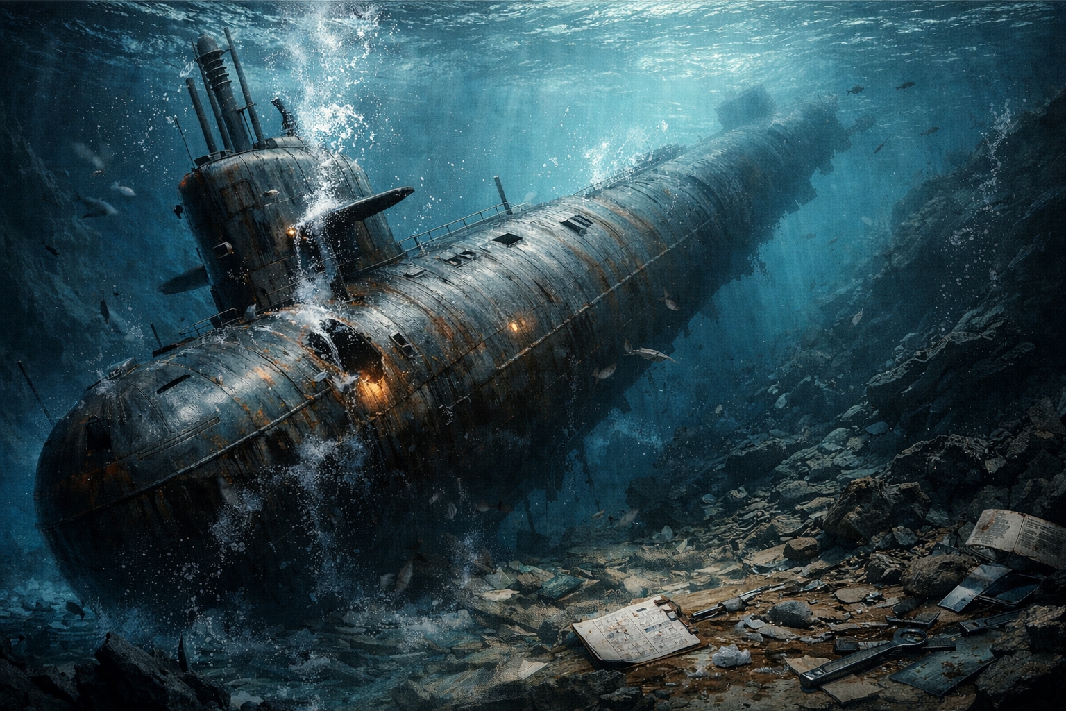 submarino - segunda guerra mundial - capitão - banheiro - missão secreta