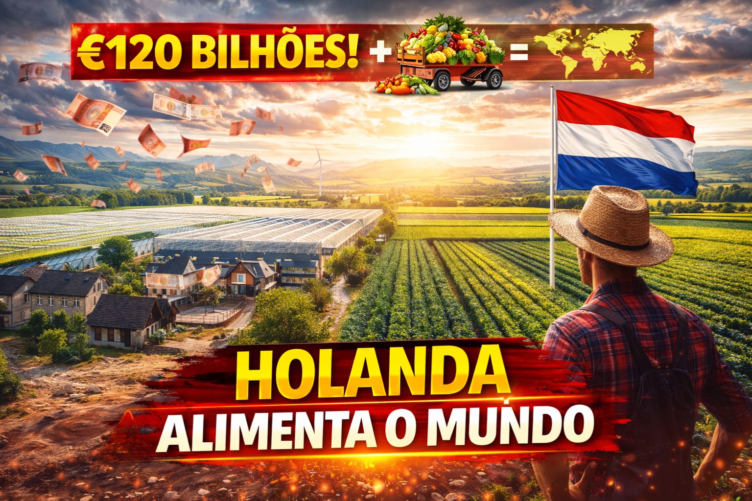 Com mais de € 120 bilhões em exportações agrícolas por ano, a Holanda produz e vende mais alimentos que muitos países inteiros mesmo ocupando menos de 42 mil km²