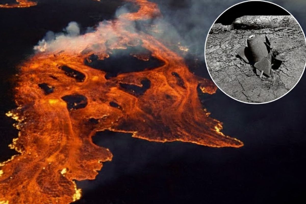 Bombas no Mauna Loa tentaram parar a lava rumo a Hilo durante uma erupção histórica e os explosivos continuam lá até hoje.