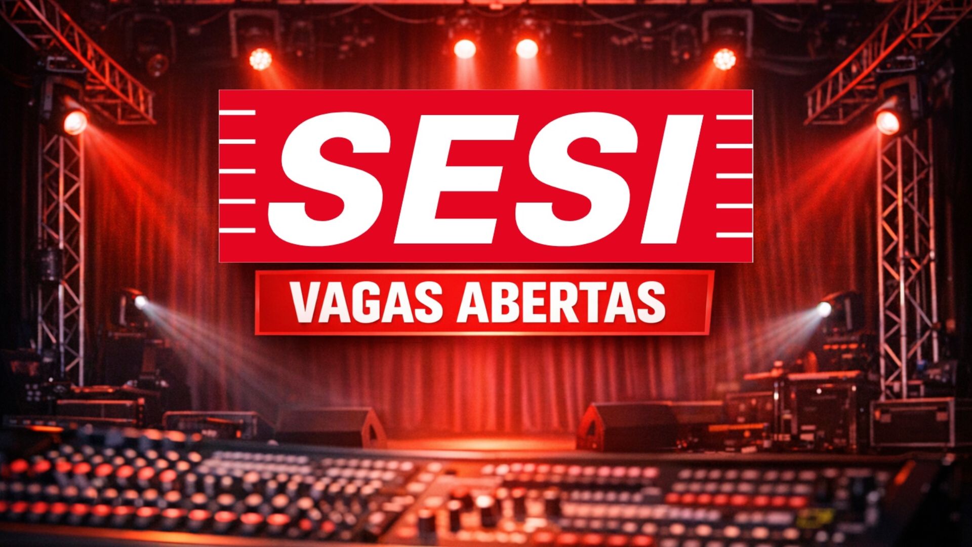 Sesi-SP abre vaga para operador técnico de cultura na zona leste de SP com salário de R$ 6.426,24, CLT e 40 horas semanais.