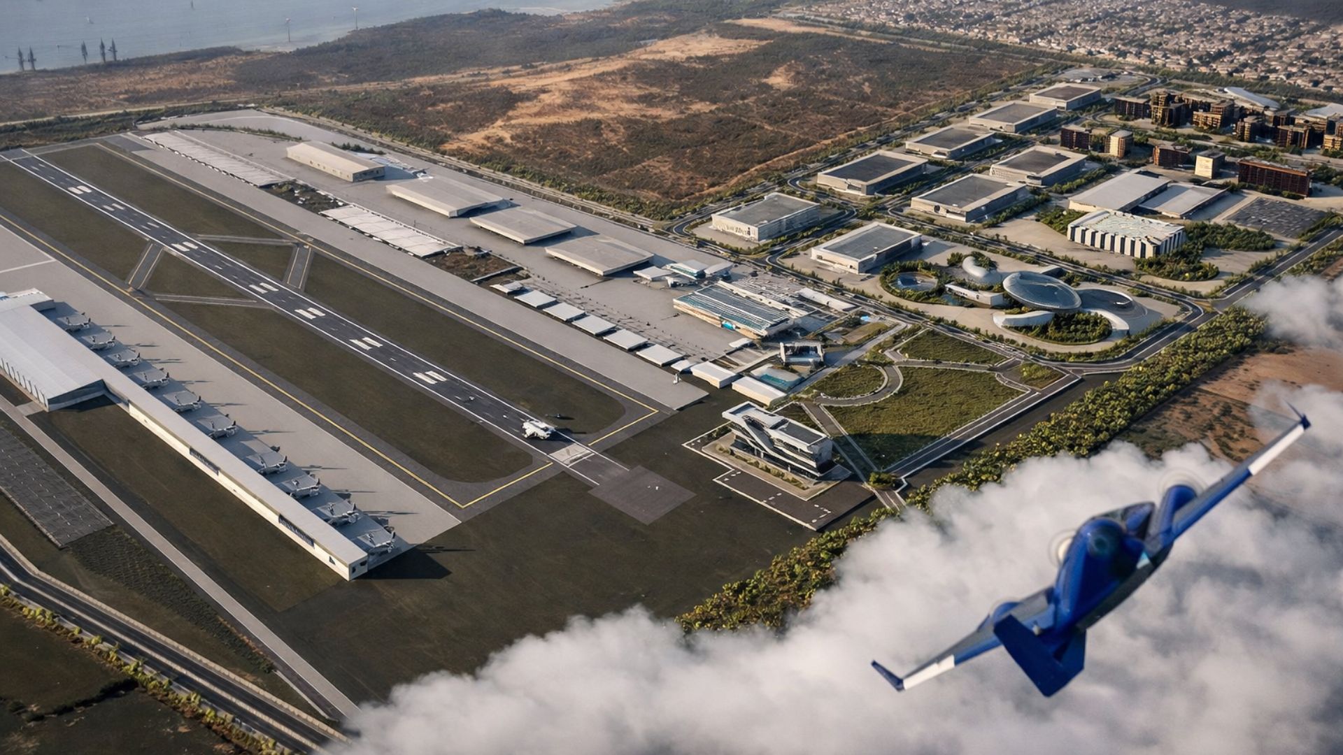 Terreno que aguardava a Ford em Guaíba começa a receber fábrica de aviões com R$ 3 bilhões em investimentos e nova pista aérea.
