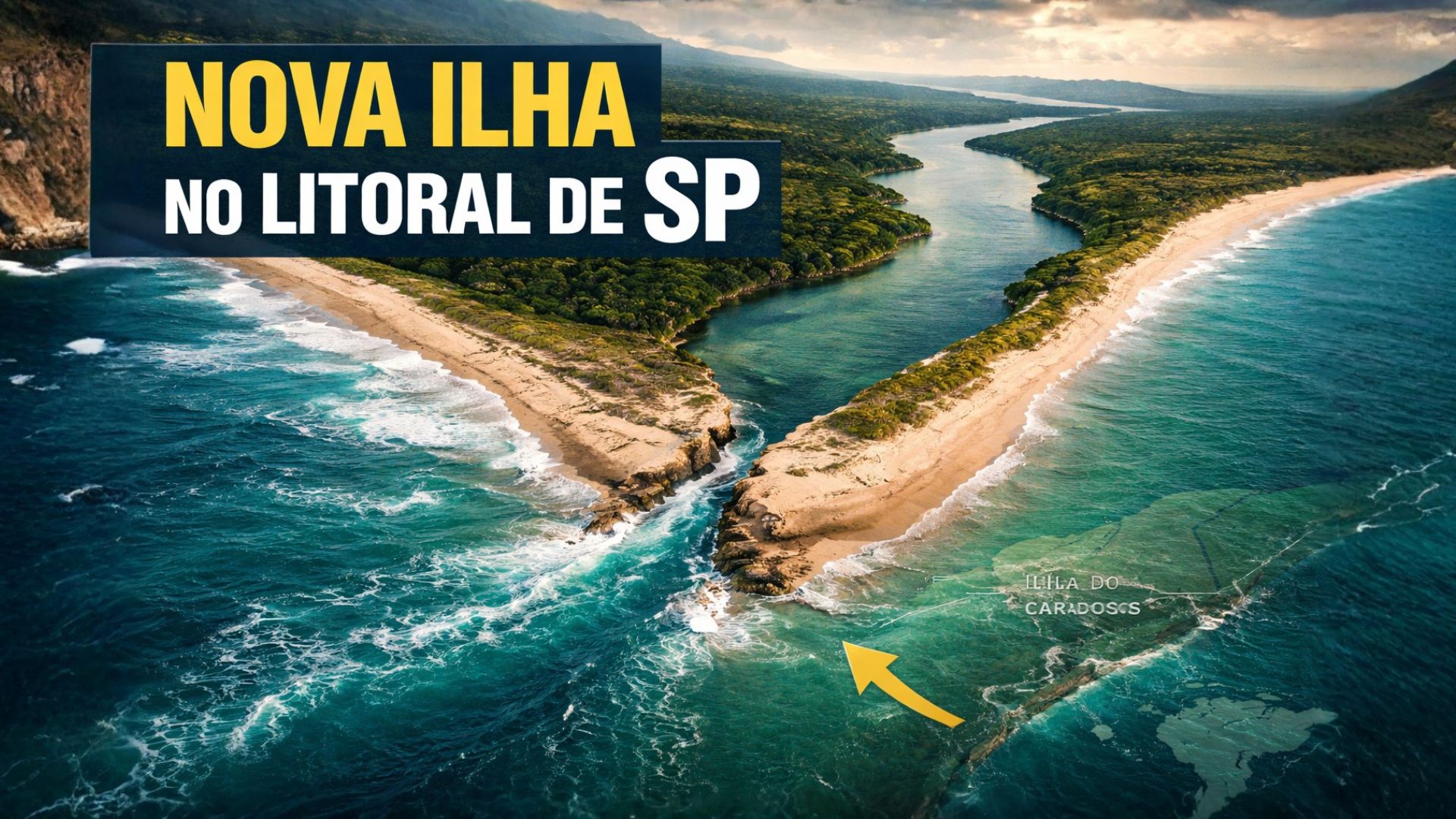 Erosão no Estreito do Melão pode romper faixa de areia e isolar parte da Ilha do Cardoso entre 2032 e 2034, formando nova ilha no litoral de SP.