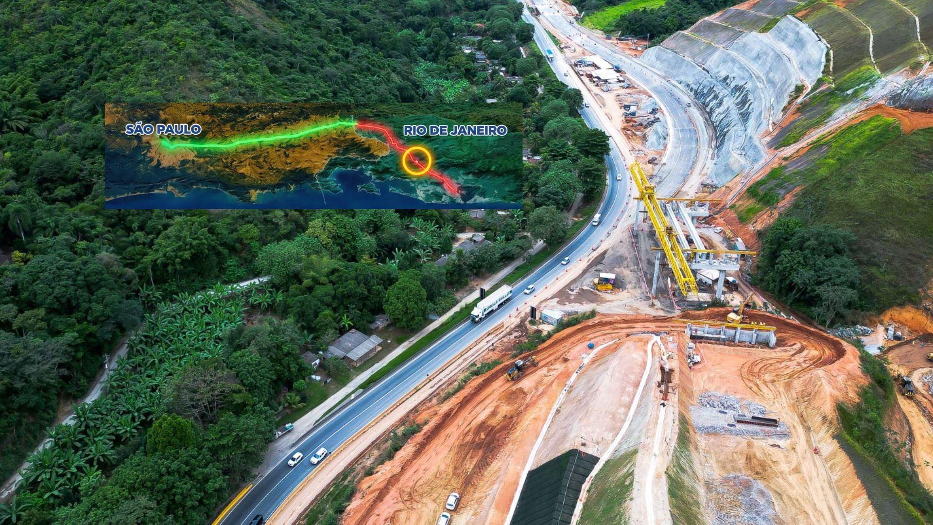 Duplicação da Serra das Araras supera 60%, prevê 8 faixas e 24 viadutos na Via Dutra e pode dobrar velocidade entre SP e RJ.