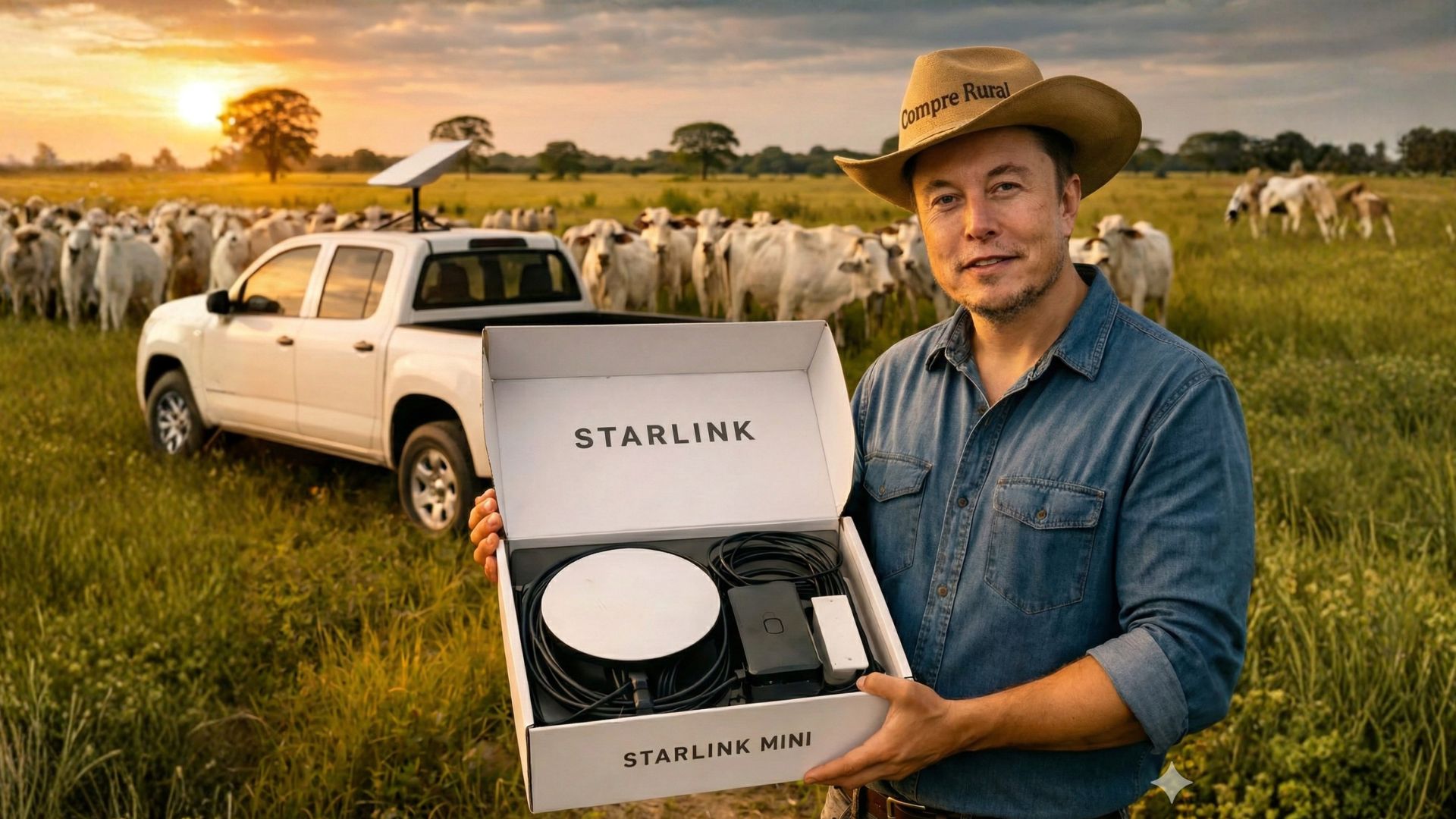 Starlink Mini por R$ 999 leva internet via satélite ao campo com 12x sem juros e teste de 30 dias para produtores rurais no Brasil.