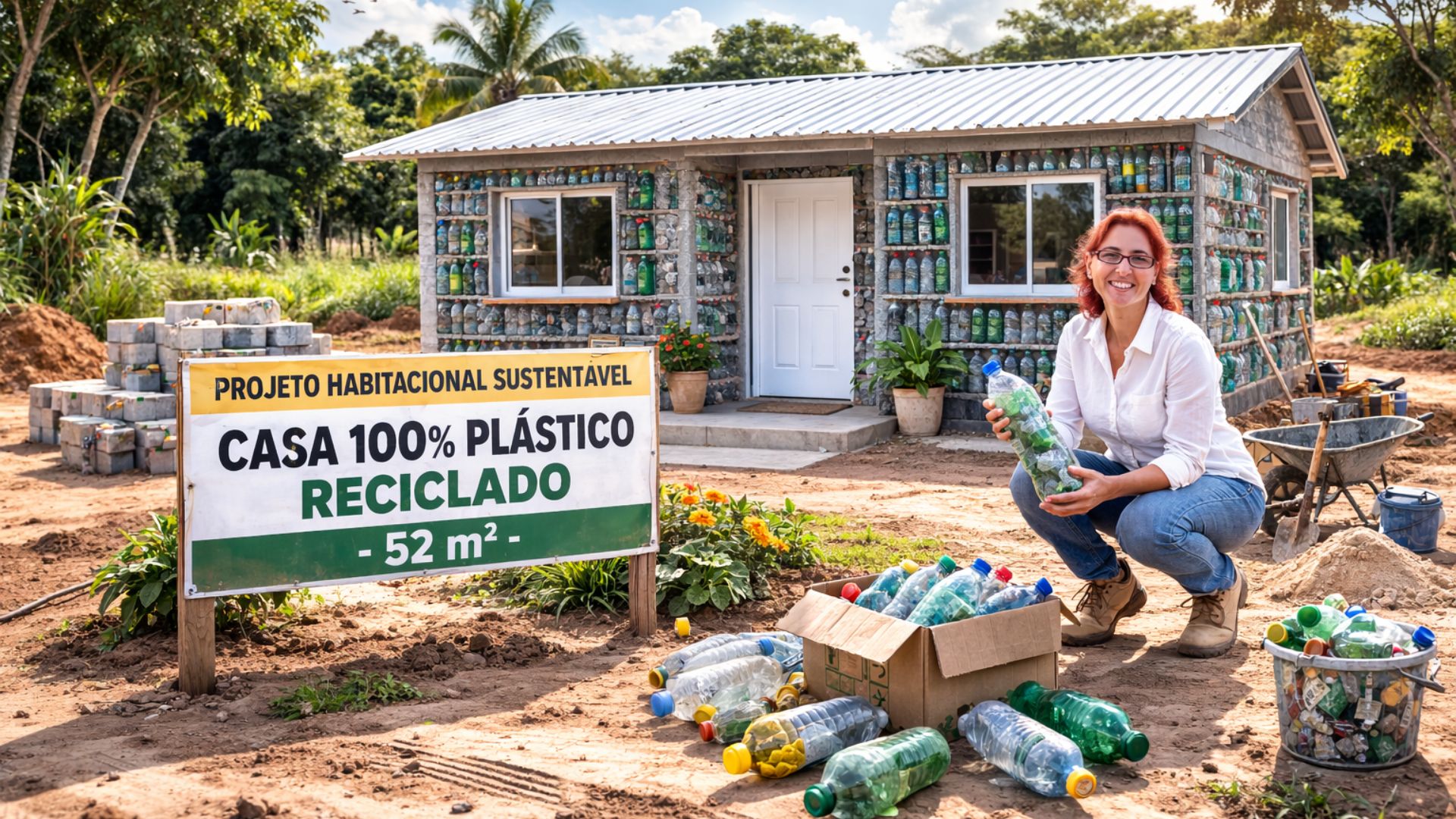 Projeto Casas de Botellas transforma garrafas PET em moradias populares e já construiu mais de 300 casas na América Latina.