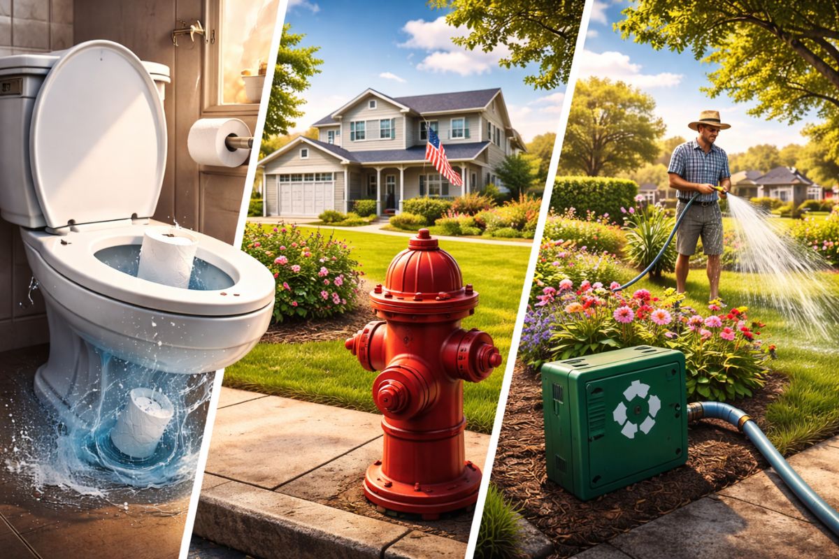 Inacreditável por que casas nos EUA não têm caixa d'água, jogam papel higiênico na privada, têm hidrantes em cada esquina e até usam água reciclada só para regar jardim inteiro