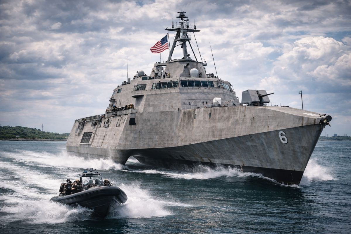 trimarã da Marinha dos EUA reaparece após corrosão, rachaduras e modularidade revista, agora mais útil em águas rasas e missões litorâneas de risco.