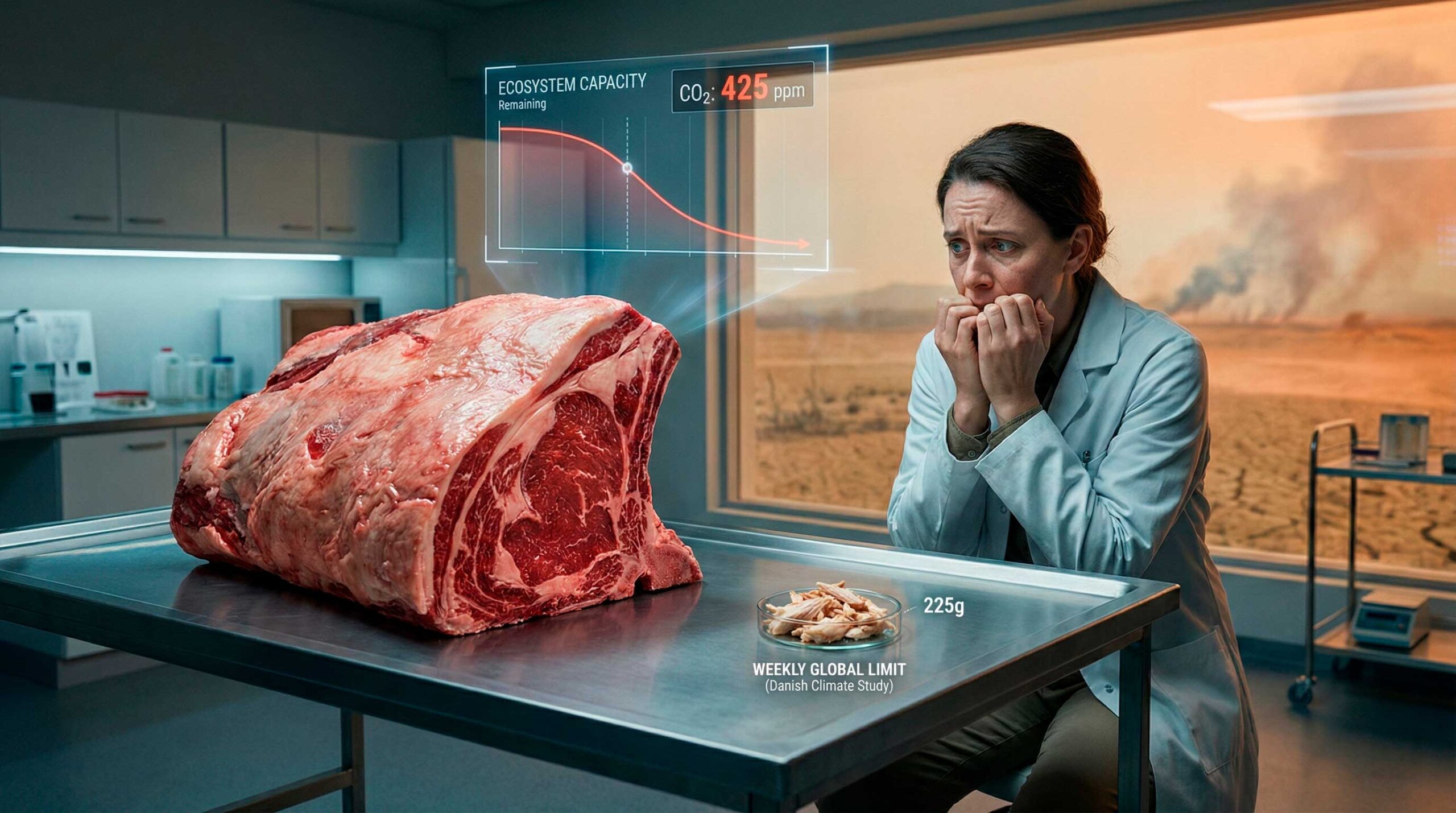 Limite duro para o prato, estudo aponta 225 g de carne por semana como teto para manter a produção sem colapsar o clima e os ecossistemas