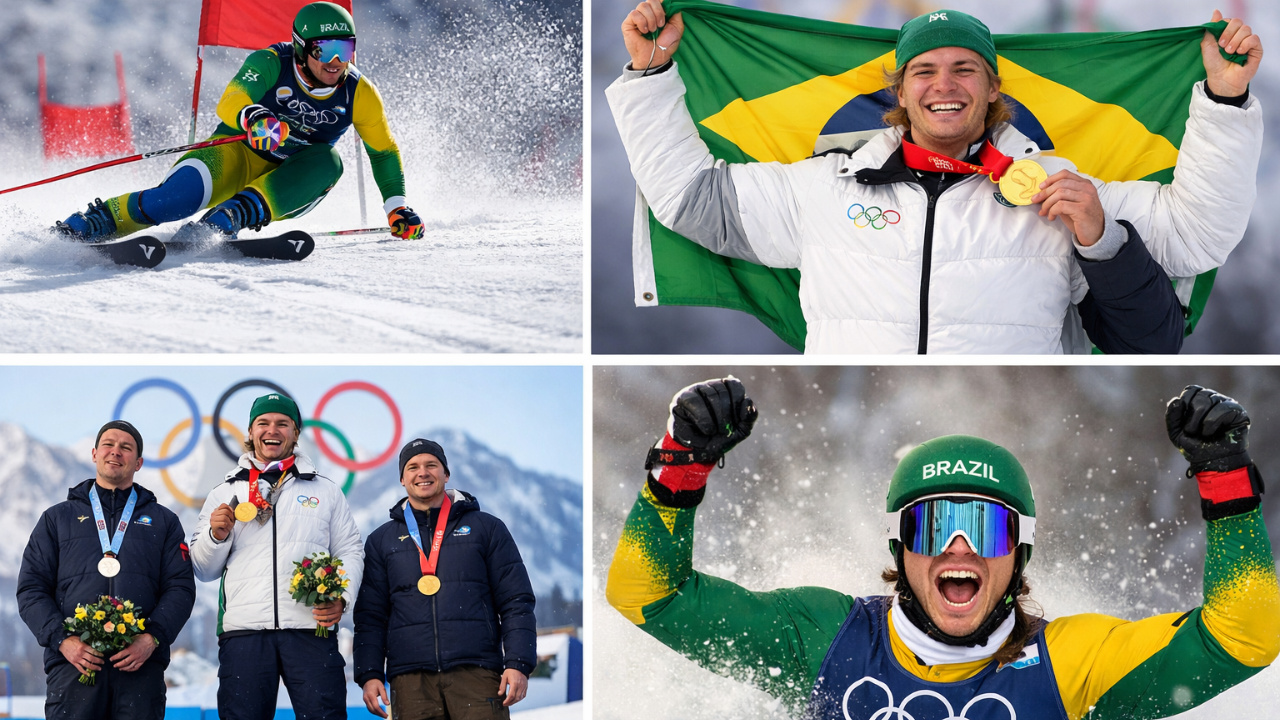 Lucas Braathen faz história no esqui alpino e conquista medalha de ouro inédita para o Brasil inverno nas Olimpíadas de Inverno 2026.