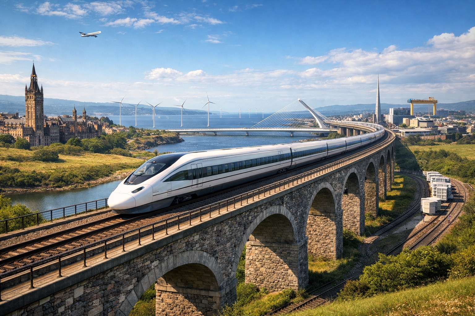 Na Grã Bretanha e Irlanda, Chris Williamson apresentou um megaprojeto ferroviário com 9 cidades, trens a cada 5 minutos e velocidade de até 480 km por hora para ampliar conectividade, provocando impacto econômico e chamando atenção de autoridades e do setor de infraestrutura.