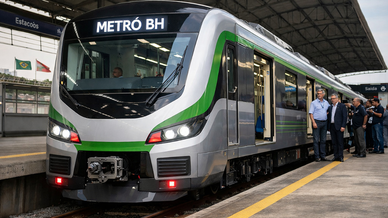 Com investimento bilionário, Metrô BH recebe nova frota para modernizar o transporte público e acelerar obras da Linha 2.