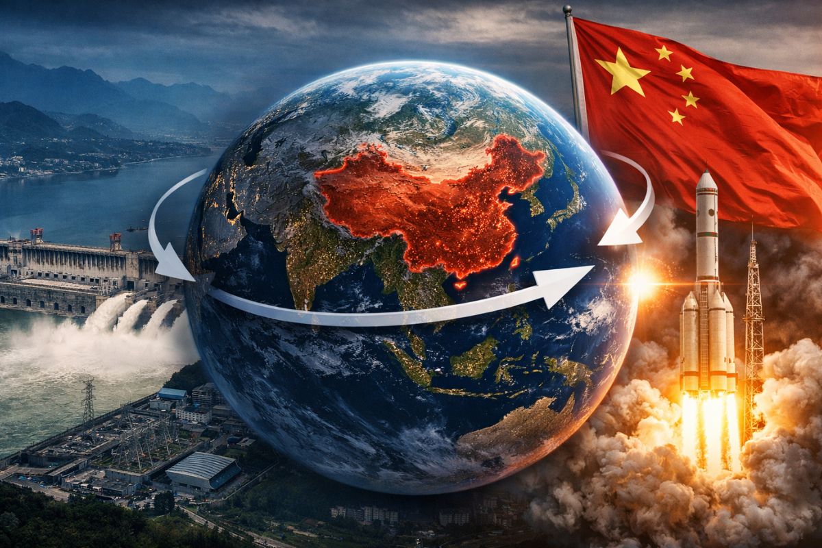 rotação da Terra na Barragem das Três Gargantas: momento de inércia, duração do dia e segundo intercalar negativo explicados.