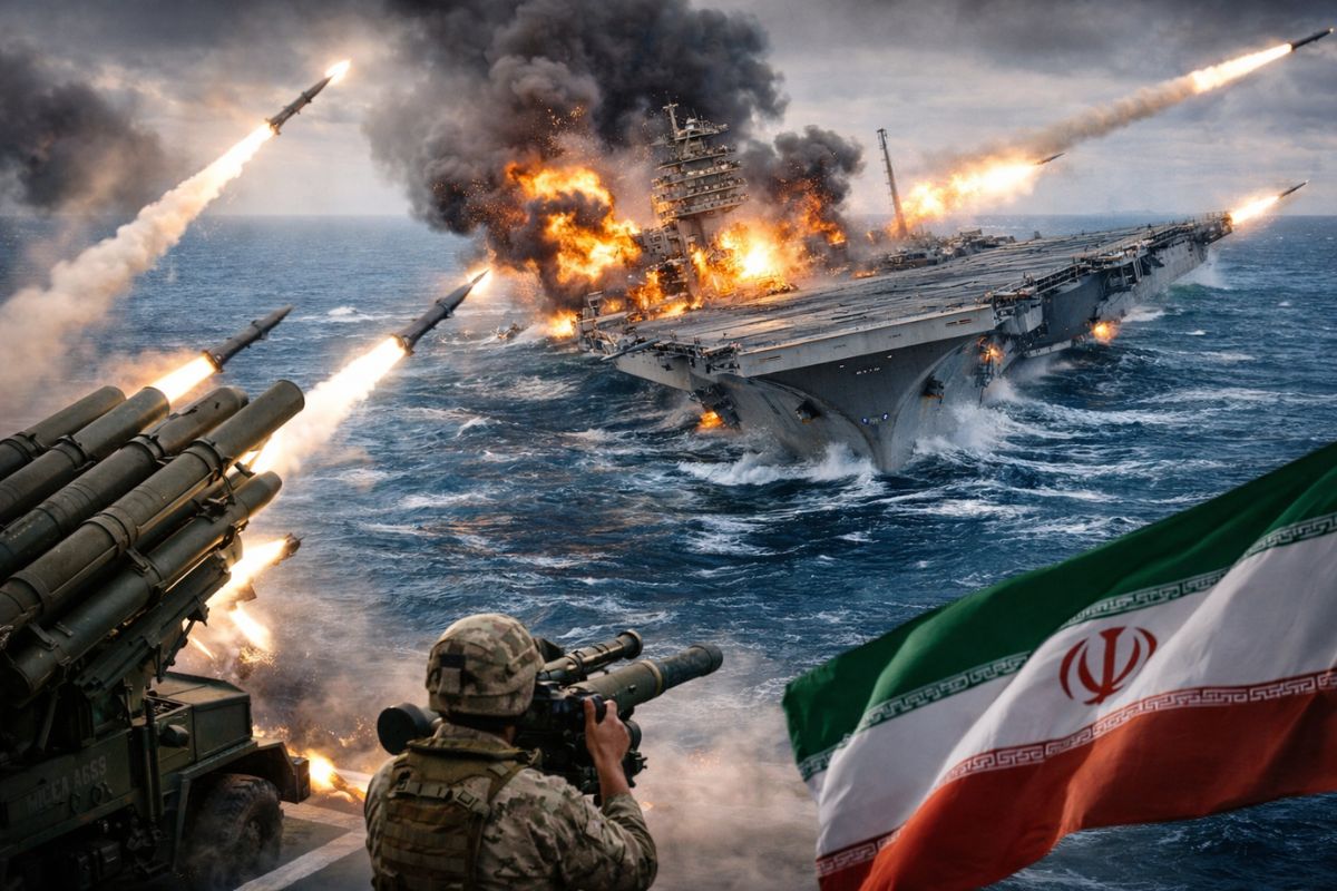 Por que o Irã ameaça o porta aviões nuclear americano com minas e drones e por que afundar longe do litoral exige acertos repetidos e camadas de defesa.