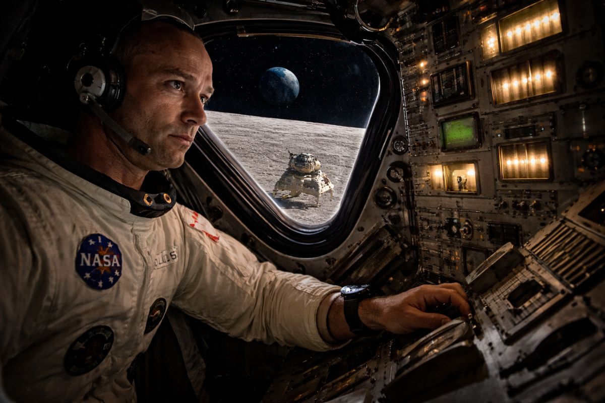 astronauta da Apollo 11 Michael Collins ficou 47 minutos no lado oculto da Lua no módulo de comando e garantiu que o módulo lunar voltasse para casa.