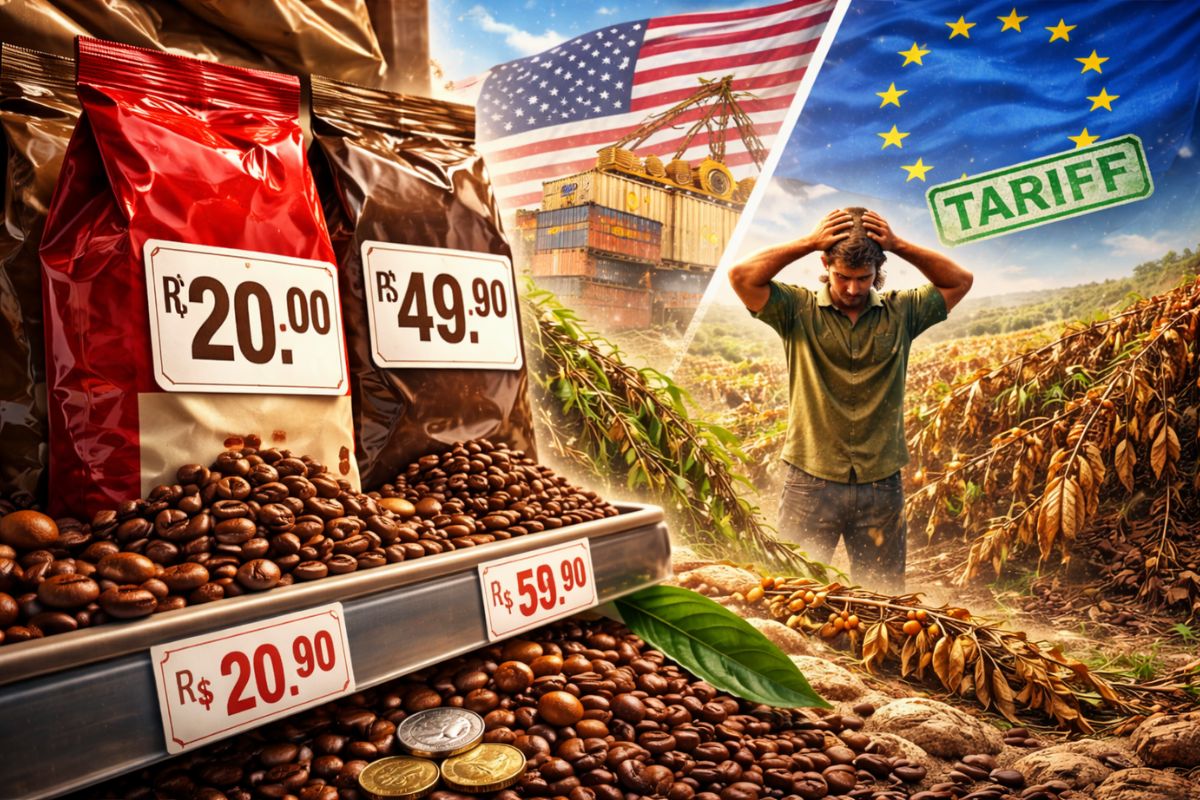 Pacote de café vai de R$ 20 a quase R$ 50, safra cai, clima devasta lavouras e tarifas dos EUA e lei europeia empurram o café brasileiro para crise histórica (3)