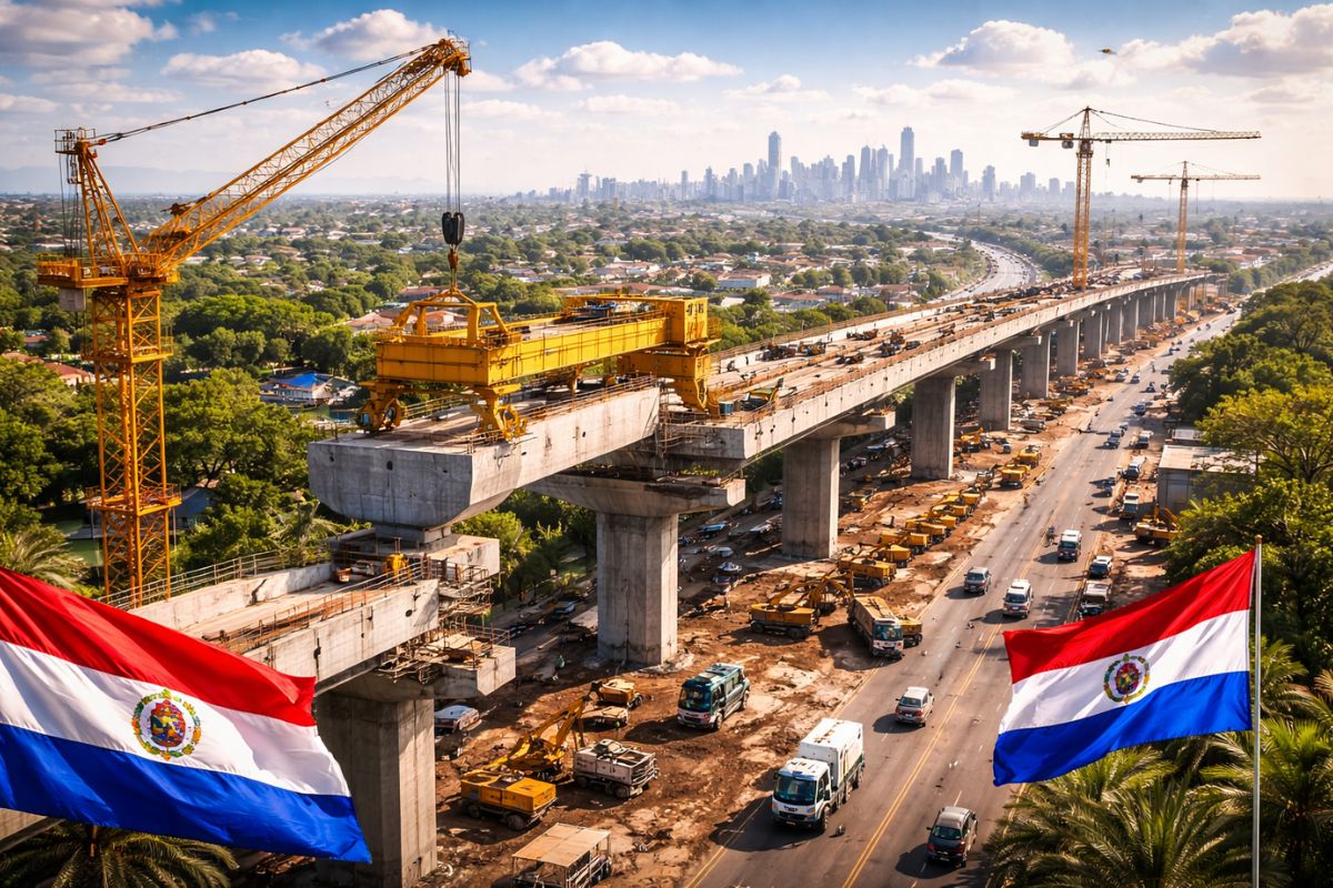 Paraguai inicia construção do maior viaduto do país em Luque, corredor elevado de 3,6 km que promete destravar entrada de Assunção, encurtar viagens, gerar empregos