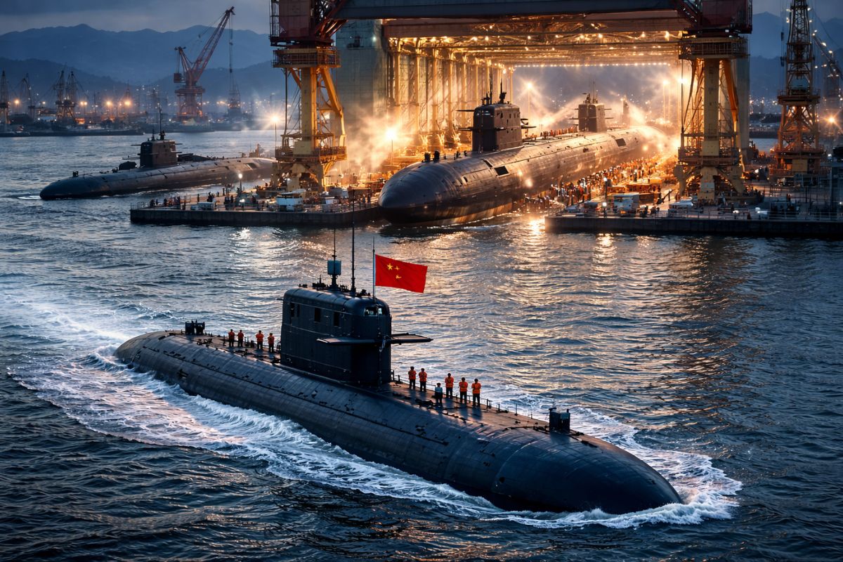 submarinos de propulsão nuclear viram centro da disputa: China e Estados Unidos entram em nova fase de lançamentos e tonelagem, com estimativas por imagens de satélite e números que reposicionam o debate naval.