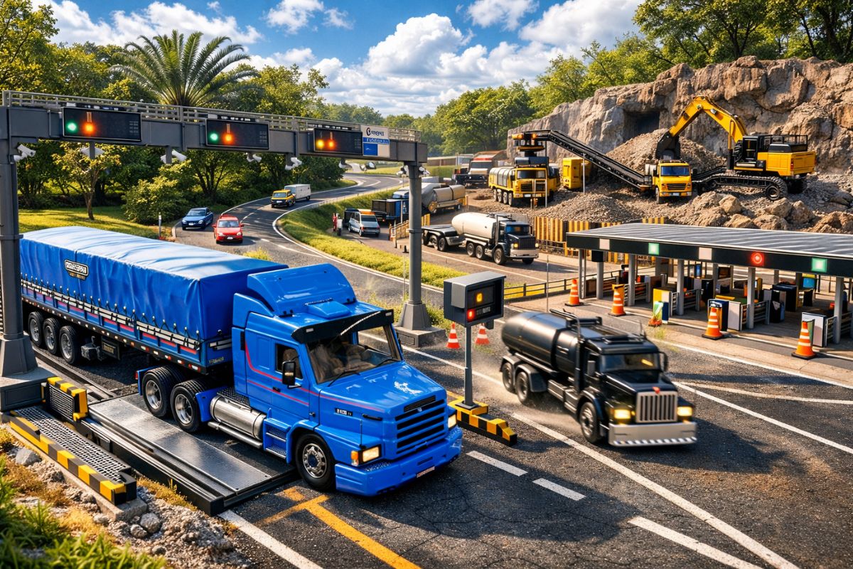 Parece rodovia de verdade, mas é uma pista profissional de caminhões em miniatura 114 com balança, radar, pedágio, mineradora, trânsito completo e detalhes tão realistas (2)